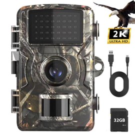 Dargahou Trail Camera - 2.7K 30MP Game Camera with Night Vision, 0.05 Second Trigger Motion Activated IP66 Waterproof, 130° Wide Angle with 40 Glow-Free IR LEDs for tree stand hunting-deer hunting accessories，for Outdoor Wildlife Deer Monitoring.BY - Col