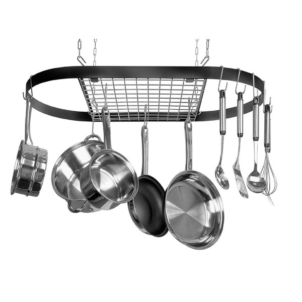 Kinetic Pot, Black with Silver Rack