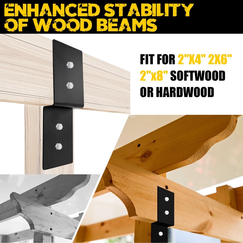 VEVIVOOVY 10“ x 3” Heavy Duty Steel Z Bracket,Double Angle