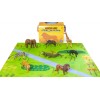 Realistic Safari Animals Playset with Soft Playmat & Storage Box