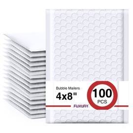 Fuxury 200pcs Bubble Mailers, 100 pcs 4x8 Padded Envelopes White +100Pcs 4x8 Bubble Mailer Pink, Self Seal Waterproof Mailing Envelopes Bubble Padded Bulk #0,#000 Mailers Bubble Padded