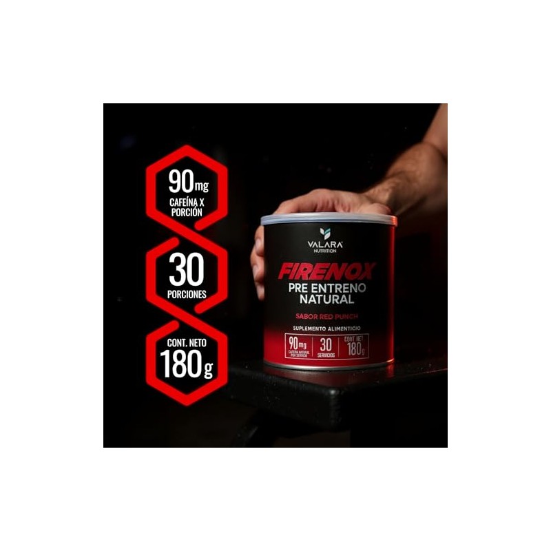 VALARA Firenox Pre-Entreno en Polvo Natural - Gym Entrenamiento