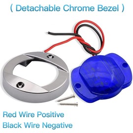 AOXLFU 8Pack Blue DC12V 6 LED 3 Inch IP68 Waterproof Side Marker Light Navigation Lights Round Marine Boat Interior Lights Marine Boat Yacht Transom Anchor Stern Lights