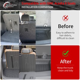 Thinzyou Floor Mats Compatible with 2017-2023 GMC Acadia 6 Seats Trunk Liner Cargo Liner Sub Trunk Mat Kick Mats 2nd&3rd Back Seat Cover Protector 2022 Acadia Accessories (Floor Mats Full Set 10 PCS)