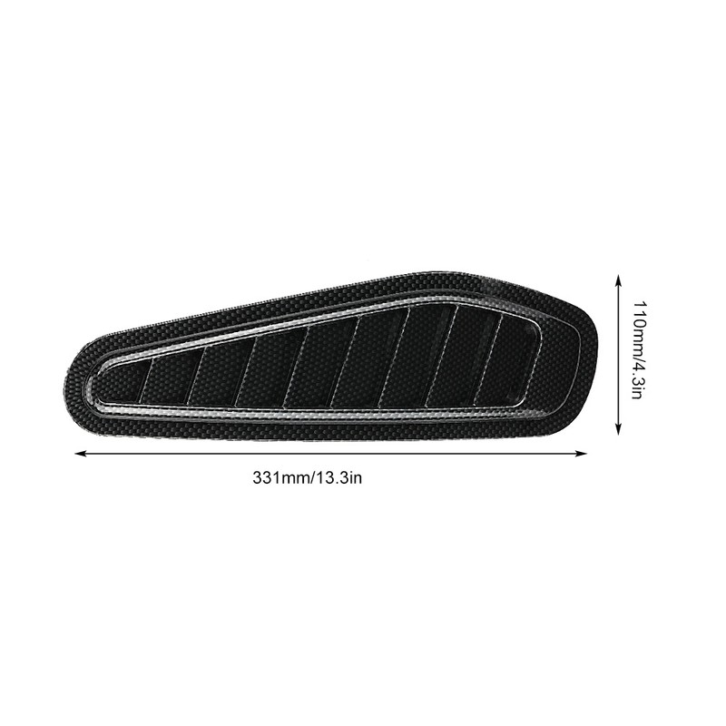 2pcs Carbon Fiber Style Car Air Flow Intake Decorative Scoop