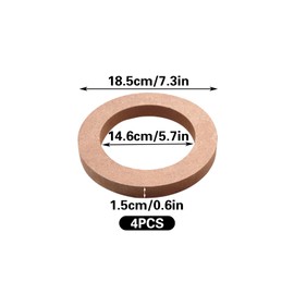 Set of 4 MDF Speaker Spacer Rings Speaker Rings Inner Diameter 14.5 cm Outer Diameter 18.6 cm Universal Wooden Rings for 6.5 Inch Car Speakers
