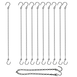 HEDGBOBO Hanging Chains with Hooks, 10 Pack 21 Inch Black Chain for Hanging Bird Feeders, Planters, Lanterns, Wind Chime Ornaments (21” Black)