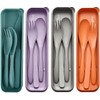 Travel Utensils-Reusable Travel Utensils with Case, Portable Camping Cutlery Set