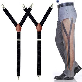 MOLUMIX Shirt Stays for Men Military Adjustable Elastic Garter Straps Sock with Non-slip Locking Clamps
