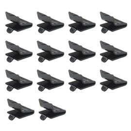 Adjustable Steel Pilaster Shelf Clip Support, Shelving Bracket Clips for Metal and Wood Shelves (14, Black)