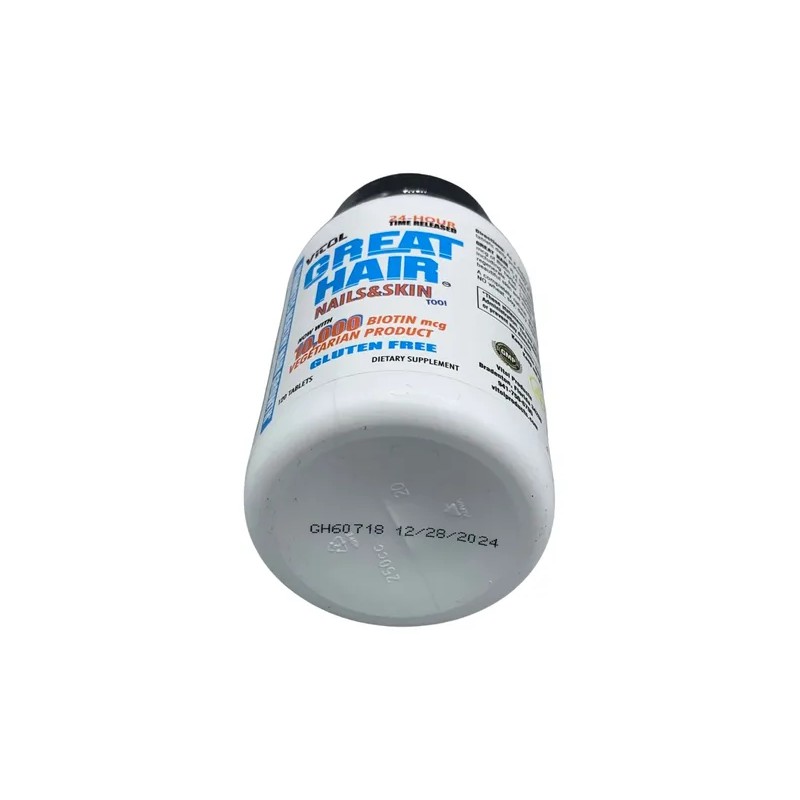 Vitol Great Hair Biotina 10,000 Mcg Tabletas 120 Sin Gluten