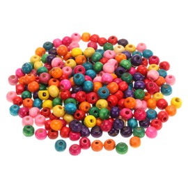 sourcing map 1000pcs Wood Beads, 7mm Colorful Round Wooden Beads Unfinished Wooden Decorative Beads Loose Beads Wooden Spacer Beads for Home Decor DIY Crafts Necklace Bracelet, Multicolor