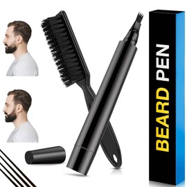 Proxima Direct Beard Pen Filler for Men, Beard Pencil Creates Natural Looking Beard Long Lasting Waterproof with Bristle Brush (Brown)