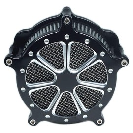 Air Filter Intake Cnc Cut Air Cleaner Venturi Motorcycle Chrome Kit for Harley Dyna 2000 - 2017 Softail 2000 - 2015 Touring 2000 - 2007 Fitment - B (Gray)