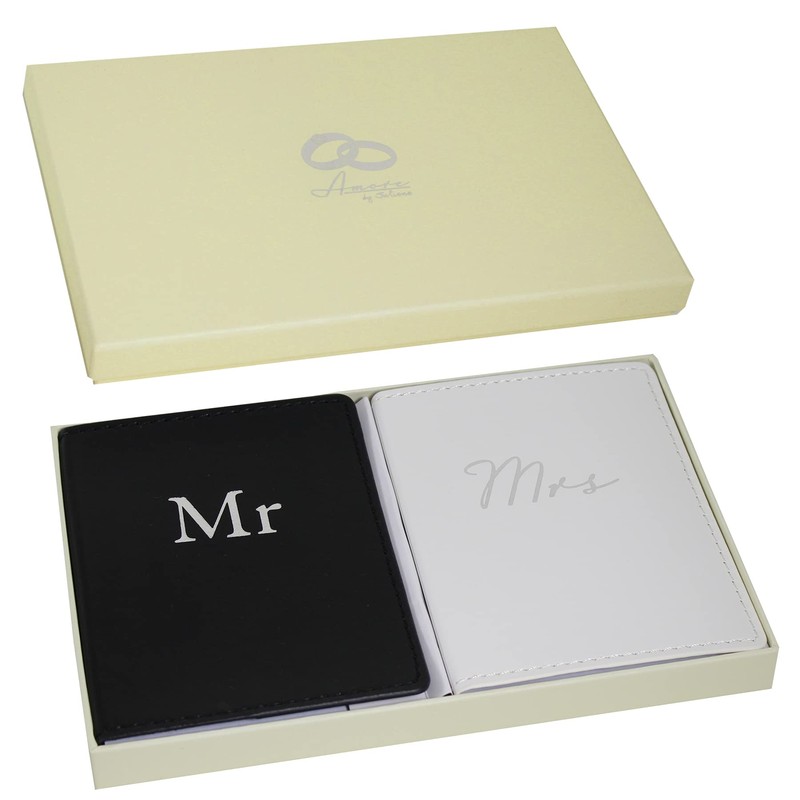 Wedding Gift Set - Passport Covers - Mr & Mrs