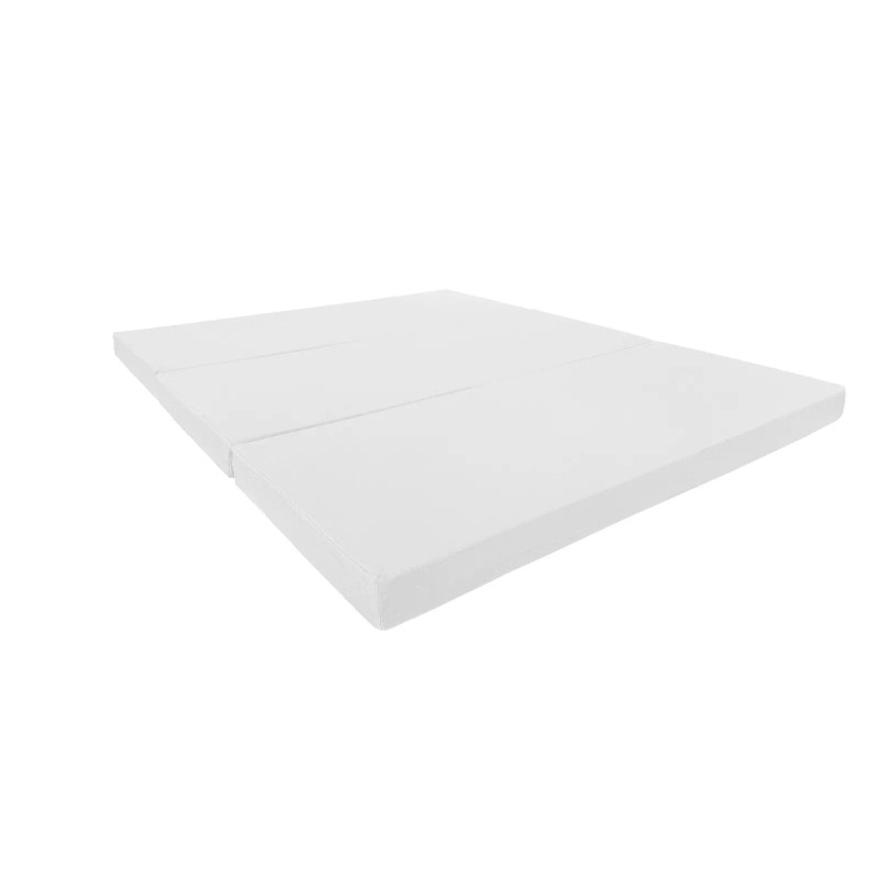 Danfuton White Full Trifold Foam Bed, Shikibuton, Foldable Ottoman Mat