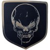 24Designs Compatible Front Badge Emblem Skull Black Replacement for Dodge