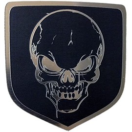 24Designs Compatible Front Badge Emblem Skull Black Replacement for Dodge Neon Srt4 & Charger