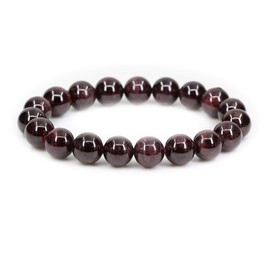 Keleny Red Garnet Crystal Man Women Stretch Bracelet 10mm Round Beads Rock Jasper 7 Inch