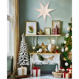 BRUBAKER 60 cm Christmas Star for Indoor Use - Advent Star with E14 Socket Hanging - Window Luminous Star for Hanging - Star Set Christmas with 3.5 m Cable - 3D Paper Star Decoration - White