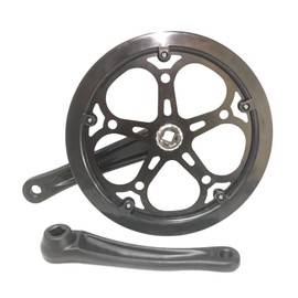 YHomU Single Chainring Crankset, 170mm Aluminum Alloy Crank Arm with 52T Teeth for 6/7 Speed Bikes, Single Chain Wheel Bike Accessories, Easy Installation for Road and Fixed Gear Bicycles