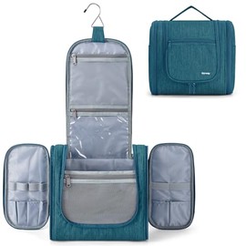 Narwey Large Hanging Travel Toiletry Bag Cosmetic Bag for Bath, Gym, Shower and Shaving - Organizer for Men and Women, blue-green, Practical, functional, compact