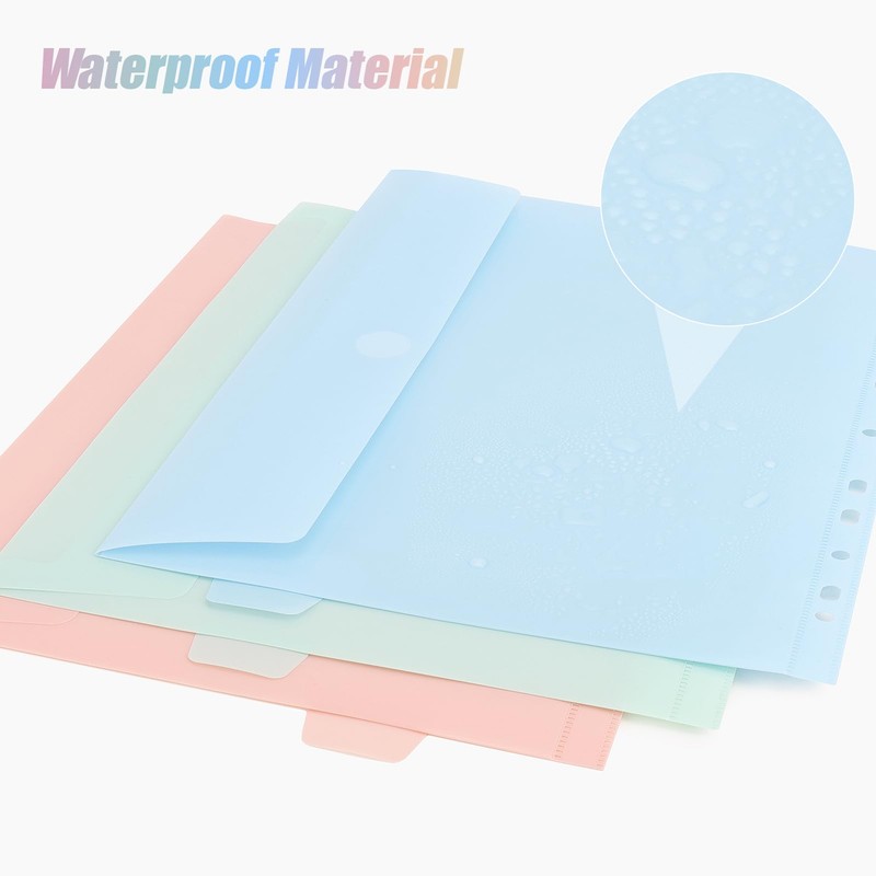 Uquelic A4 Folder Organiser, Ring Binder with 12 Document Folder