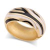 Wotfim Chunky Gold Bangle Bracelets for Women Enamel Zebra-Print Cuff