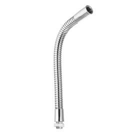 PATIKIL 7.9" Universal Gooseneck Hose, 1 Pcs M10 Fine Thread Metal Positioning Hose Flexible Arm Tube Extension for Lamp, DIY Equipment, Silver Tone