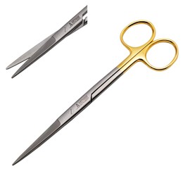 Scissors 5.5 inches Straight Gold Plated Handle with Tungsten Carbide Inserts Extra Sharp and Durable by Wise LINKERS