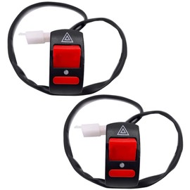 VOANZO 2PCS Warning Double Flashing Light Switch Motorbike Handlebar Switch for Motorcycle Quad Dirt Bike ATV Scooter