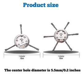 S-SNAIL-OO Universal Steel Wire Trimmer Head, 6 Inches Steel Wire Grass Trimmer Head, Steel Wire Trimmer Head for Weed Eater Lawn Mower Tray (6 Blades*1)