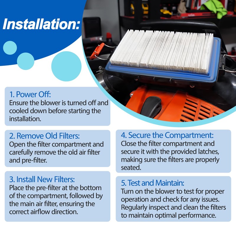 3 Pack Air Filter With Pre Filter Fits for Echo