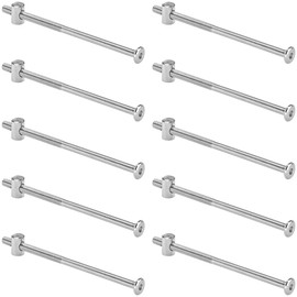 10 Sets of Furniture Connector Bolts and Barrel Nuts,Bed Bolt and Nut Kit (M6×120mm)