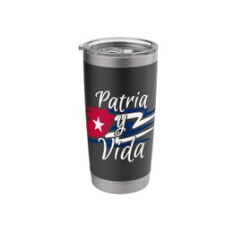 Patria Y Vida Flag Cuba Cuban Freedom Cuba Libre SOS Cuba Stainless Steel Insulated Tumbler