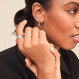 366DAYS Anxiety Rings for Women Titanium Steel Spinner Fidget Band Rings Cubic Zirconia Relieving Anxiety Wedding Promise Lucky Rings Comfort Fit Size 5 to 10…, 5, Stainless Steel, No Gemstone