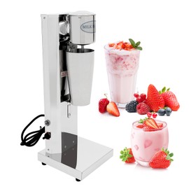 650ML Commercial Electric Milkshake Machine, 180W Stainless Steel Milk Shake Machine Single Head w/Dual Disc Mixing Shaft, 18000RPM High Speed Cocktail Tea Drink Maker Mixer for Milk Tea Stores, Cafes