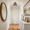 MLGB Rustic Deer & Bear Semi-Flush Mount Ceiling Light, Farmhouse