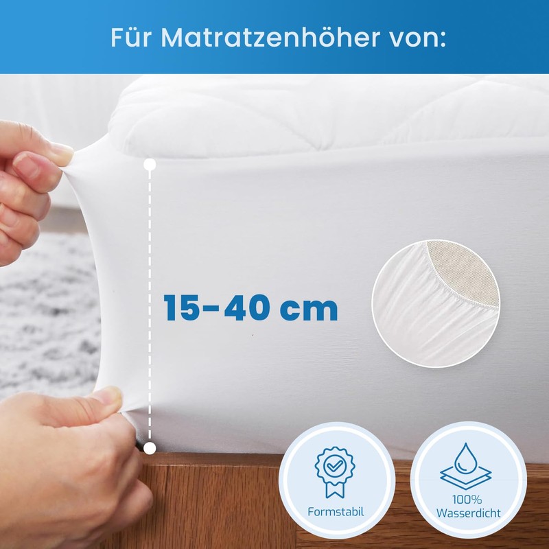 Livessa Quilted Mattress Topper 90 x 200 Waterproof