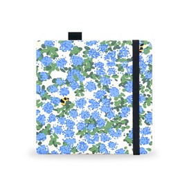 Square 13X13cm 300gsm Watercolor Journal Hardbound 40pgs（20 Sheets Front Back 2 Textures）Travel Size for Calligrapher Colored Pencil Watercolor Sketch Handmade Cloth Cover Notebook Blue Chickweeds