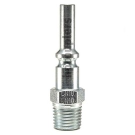 Foster LN10 Lincoln Long Nose Interchange Air Fitting, Quick-Connect Plug, 1/4" Coupling x 1/4" Male NPT Thread, Solid Steel 300 PSI