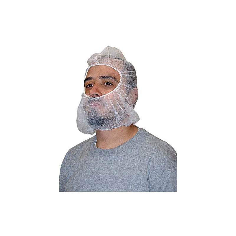 QIAN SOU Disposable Bouffant Hoods Full Face Beard Hair Net,