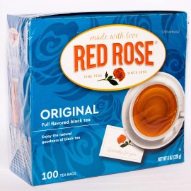 RED ROSE ORIGINAL FULL FLAVORED BLACK TEA Caffeinated 100 Tea Bags In Sealed Box