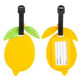 KINCHYGO, 2 Pack Lemon Fruit Silicone Luggage Tags Funny for Travel Suitcases Backpacks Bags