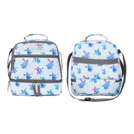 Tilami Lunch Bags Insulated Adjustable Strap Zipper, Water-Resistant Cooler Bags, Bento Bags for Kids Toddlers, Turtle Blue