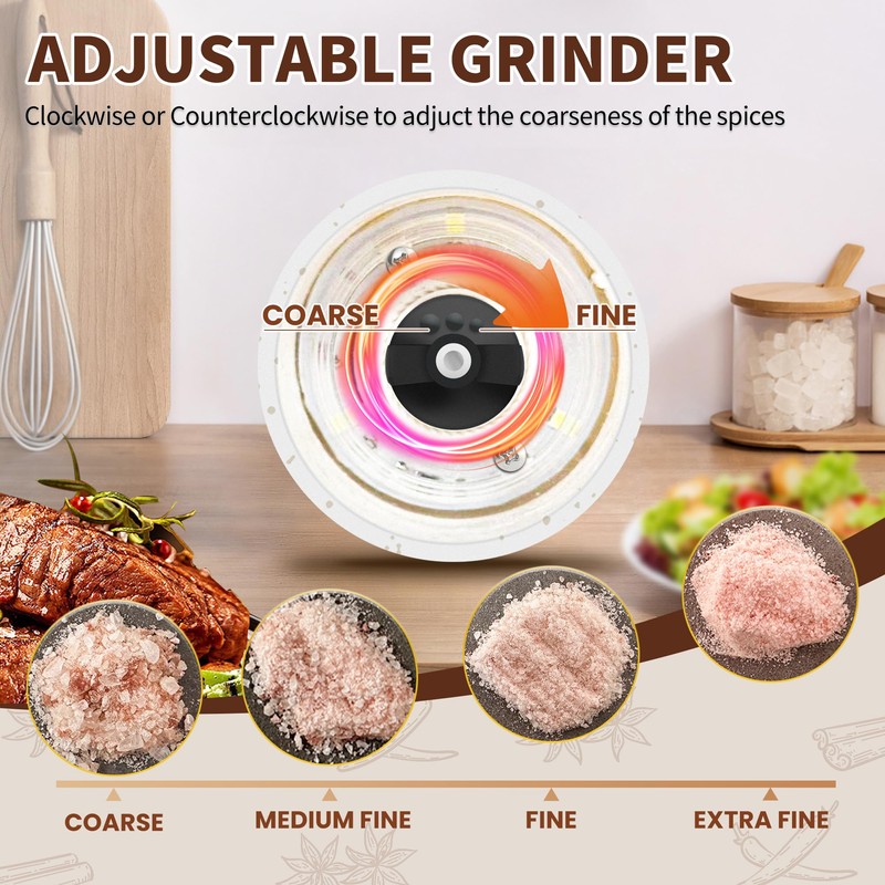 AmaCielo Electric Automatic Salt and Pepper Grinder set, Electric Salt