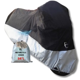 Formosa Covers Deluxe All Season Motorcycle Cover with Storage Bag (XL). Fits up to 94" Length Medium Cruiser, Large Sports Bike. for Models Honda/Harley Davidson/Yamaha/Vulcan/and More