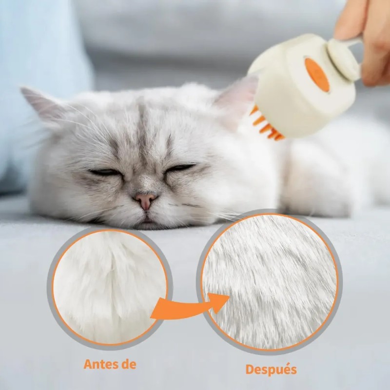 Cepillo De Vapor Para Gato Perro Mascota Peine Baño Masaje