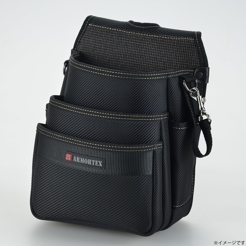 TAKAGI Waist Bag, 3 Tiers, Opening, Cut-Resistant, Abrasion Resistant, Hard