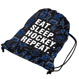 JYTAPP Hockey Bag Hockey Player Gifts Eat Sleep Hockey Repeat Drawstring Bag For Hockey Hockey Lovers Hockey Enthusiast Gifts
